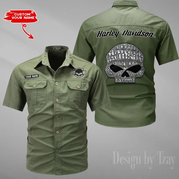 Harley Davidson Military Cargo Cotton Shirts New Style 2025 CSBCCS010 - Image 4