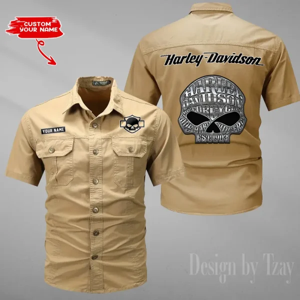Harley Davidson Military Cargo Cotton Shirts New Style 2025 CSBCCS010 - Image 5