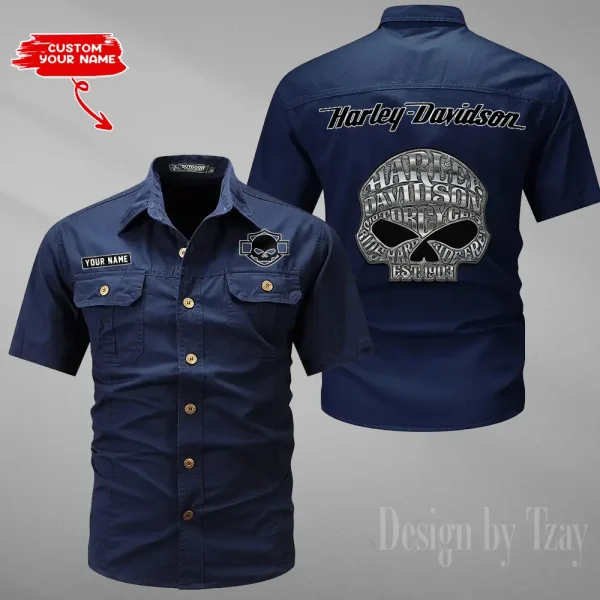 Harley Davidson Military Cargo Cotton Shirts New Style 2025 CSBCCS010 - Image 6
