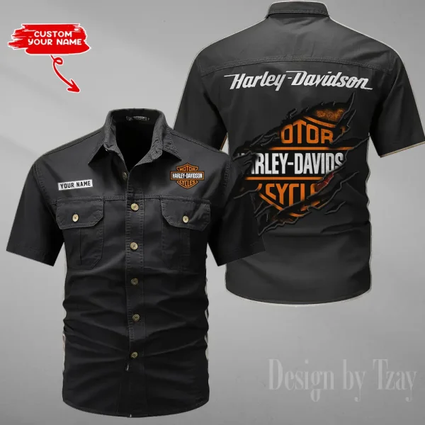 Harley Davidson Military Cargo Cotton Shirts New 2025 CSBCCS012 - Image 2