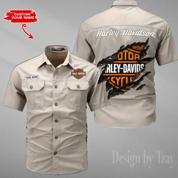 Harley Davidson Military Cargo Cotton Shirts New 2025 CSBCCS012 - Image 3