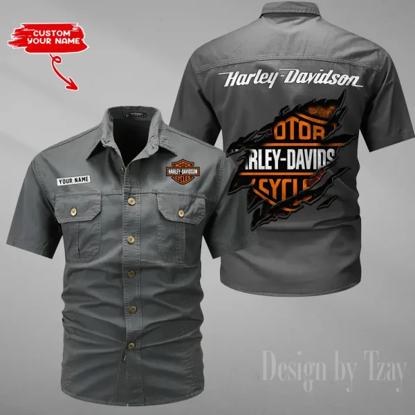 Harley Davidson Military Cargo Cotton Shirts New 2025 CSBCCS012 - Image 4