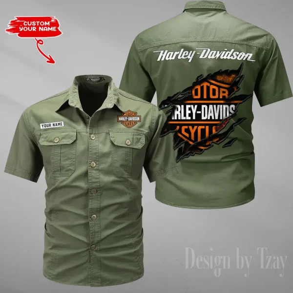 Harley Davidson Military Cargo Cotton Shirts New 2025 CSBCCS012 - Image 5