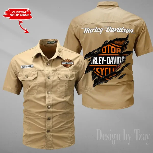 Harley Davidson Military Cargo Cotton Shirts New 2025 CSBCCS012