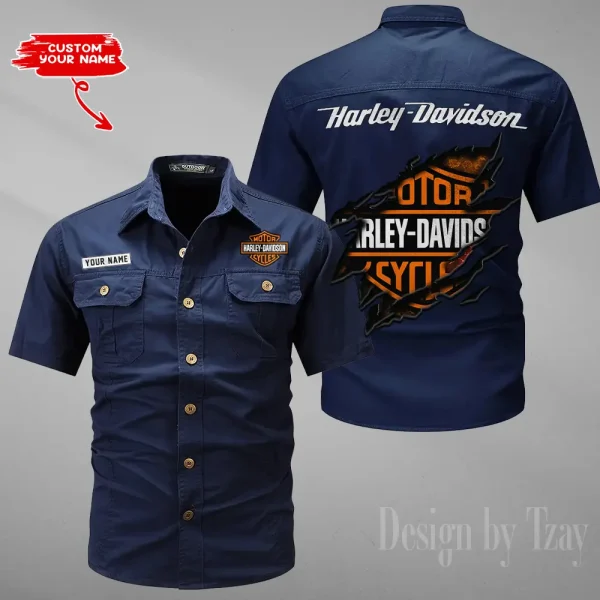 Harley Davidson Military Cargo Cotton Shirts New 2025 CSBCCS012 - Image 6