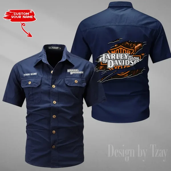 Harley Davidson Military Cargo Cotton Shirts New 2025 CSBCCS013 - Image 2