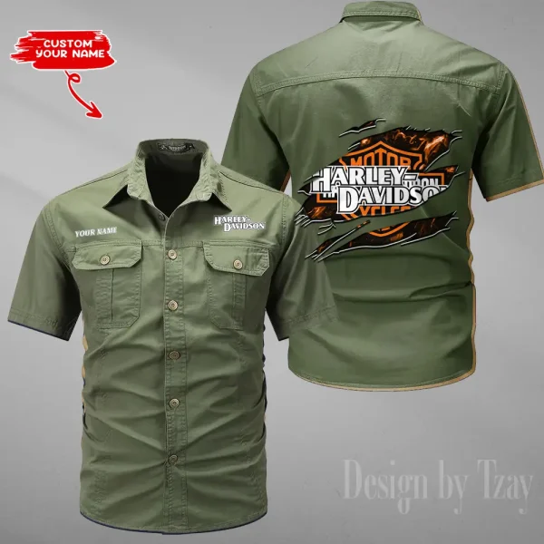 Harley Davidson Military Cargo Cotton Shirts New 2025 CSBCCS013 - Image 3