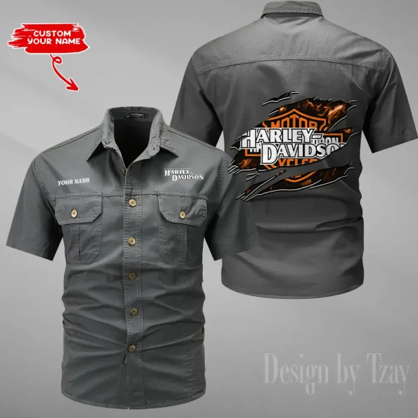 Harley Davidson Military Cargo Cotton Shirts New 2025 CSBCCS013 - Image 4