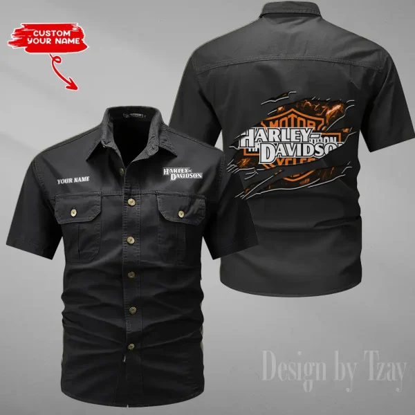 Harley Davidson Military Cargo Cotton Shirts New 2025 CSBCCS013 - Image 5