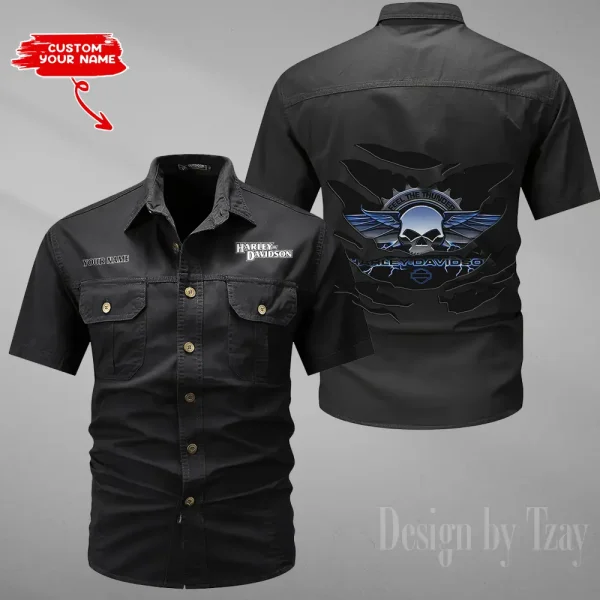 Harley Davidson Military Cargo Cotton Shirts New 2025 CSBCCS014 - Image 2