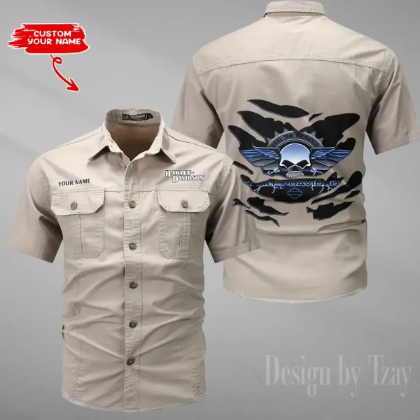 Harley Davidson Military Cargo Cotton Shirts New 2025 CSBCCS014 - Image 3