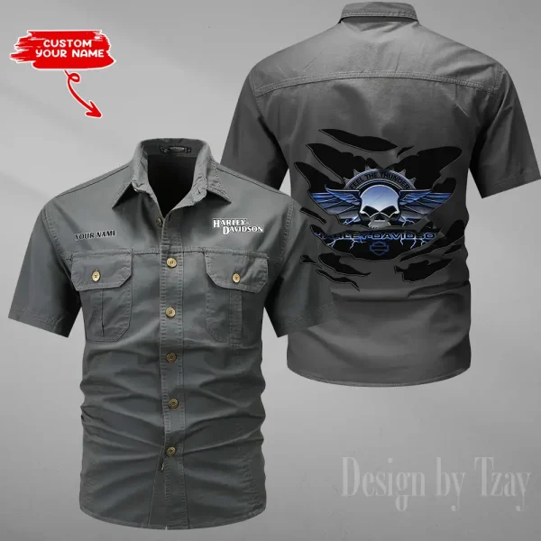 Harley Davidson Military Cargo Cotton Shirts New 2025 CSBCCS014 - Image 4
