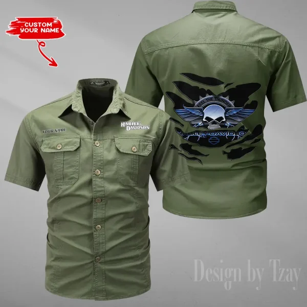 Harley Davidson Military Cargo Cotton Shirts New 2025 CSBCCS014