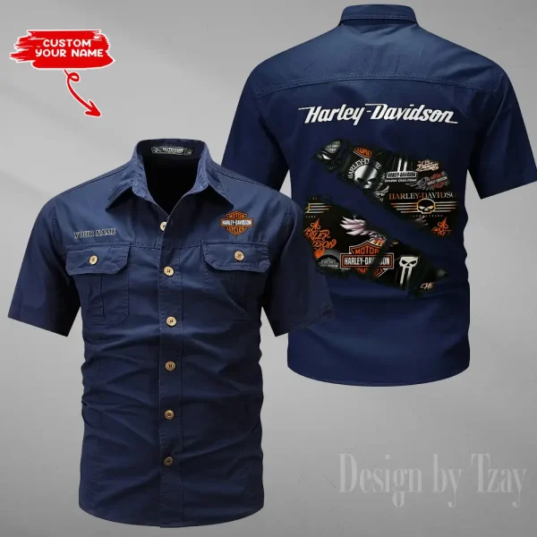 Harley Davidson Military Cargo Cotton Shirts New 2025 CSBCCS015