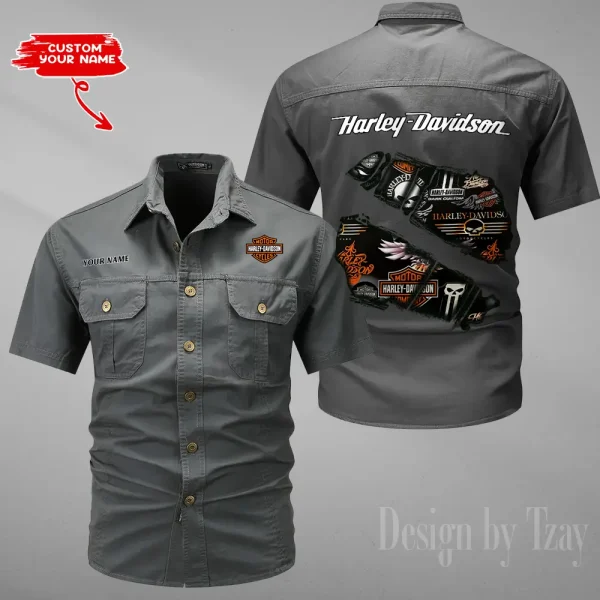 Harley Davidson Military Cargo Cotton Shirts New 2025 CSBCCS015 - Image 4