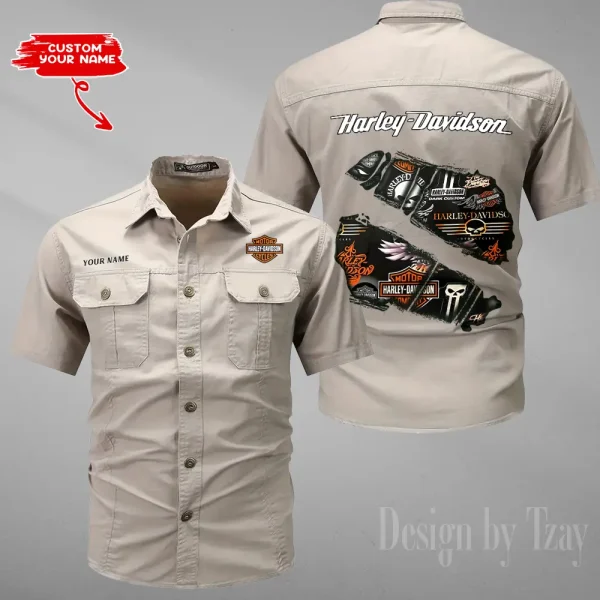 Harley Davidson Military Cargo Cotton Shirts New 2025 CSBCCS015 - Image 5