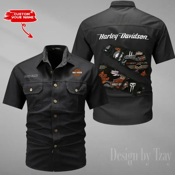 Harley Davidson Military Cargo Cotton Shirts New 2025 CSBCCS015 - Image 6