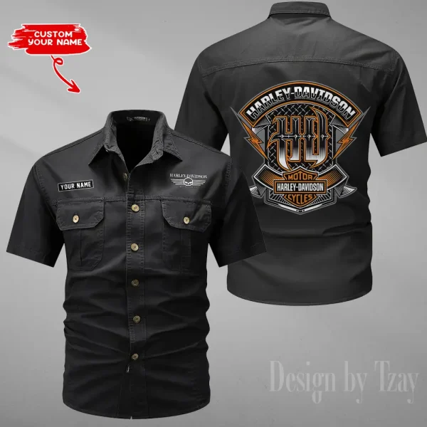 Harley Davidson Military Cargo Cotton Shirts New 2025 CSBCCS016