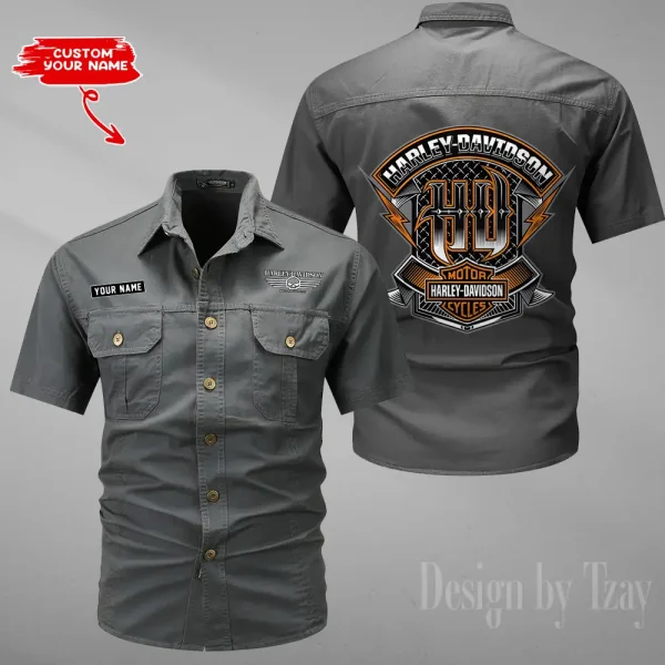 Harley Davidson Military Cargo Cotton Shirts New 2025 CSBCCS016 - Image 3