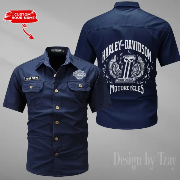 Harley Davidson Military Cargo Cotton Shirts New 2025 CSBCCS017