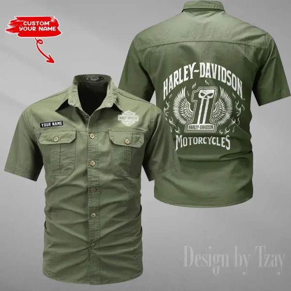 Harley Davidson Military Cargo Cotton Shirts New 2025 CSBCCS017 - Image 3