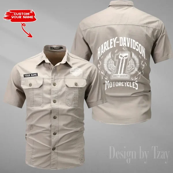 Harley Davidson Military Cargo Cotton Shirts New 2025 CSBCCS017 - Image 5