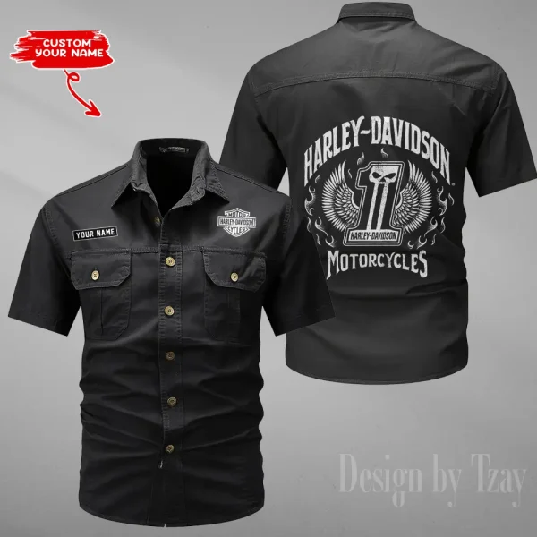 Harley Davidson Military Cargo Cotton Shirts New 2025 CSBCCS017 - Image 6