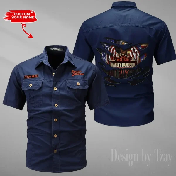 Harley Davidson Military Cargo Cotton Shirts New 2025 CSBCCS018
