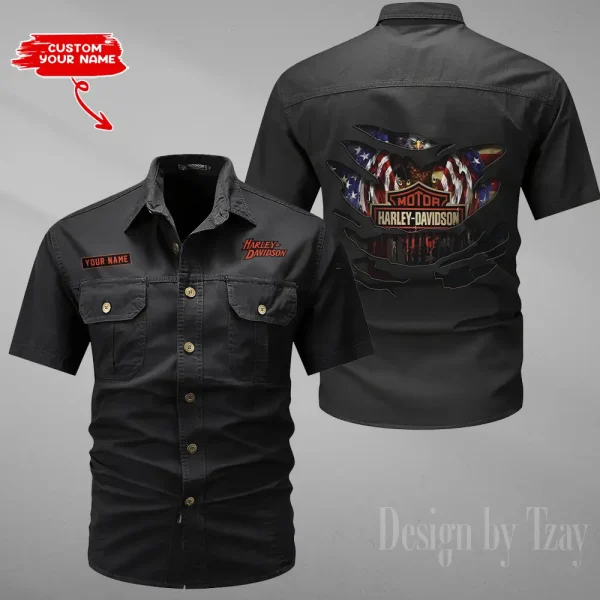Harley Davidson Military Cargo Cotton Shirts New 2025 CSBCCS018 - Image 2
