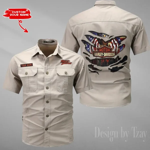 Harley Davidson Military Cargo Cotton Shirts New 2025 CSBCCS018 - Image 3