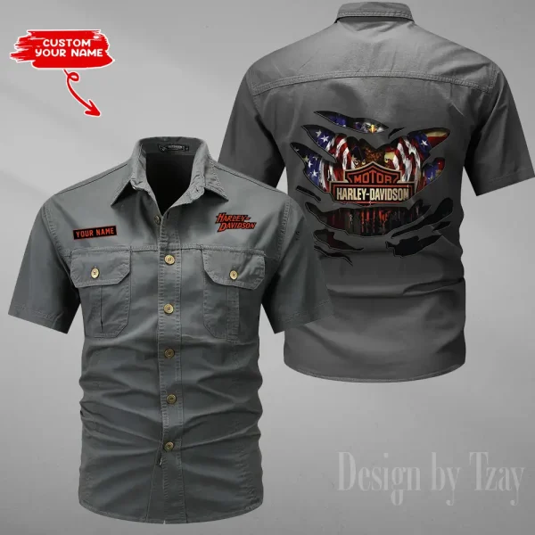 Harley Davidson Military Cargo Cotton Shirts New 2025 CSBCCS018 - Image 4