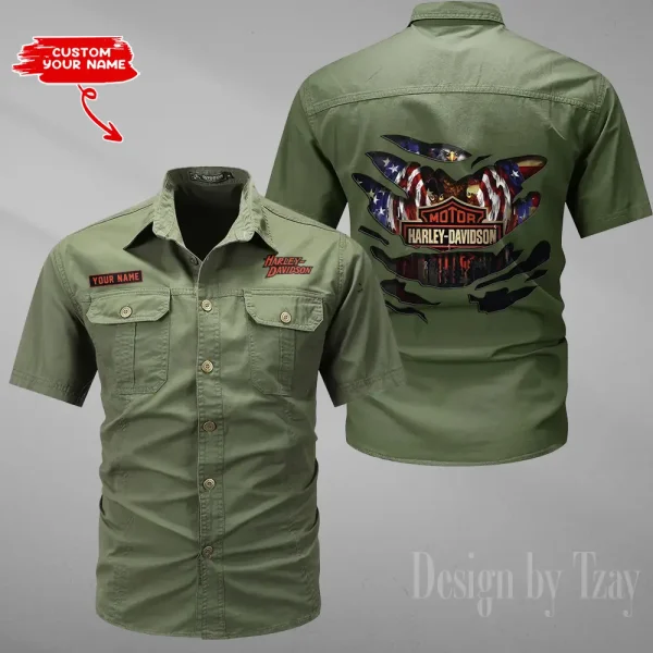Harley Davidson Military Cargo Cotton Shirts New 2025 CSBCCS018 - Image 5