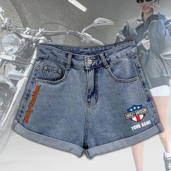 Harley Davidson Denim Shorts TJEPKD0632