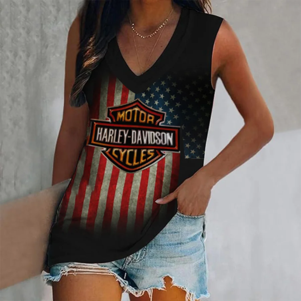 Harley Davidson V-neck Women's Vest CBSVWVEST003