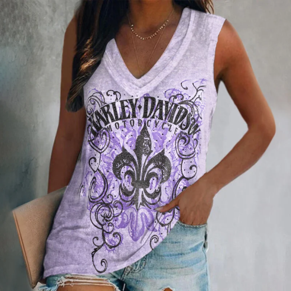 Harley Davidson V-neck Women's Vest CBSVWVEST005