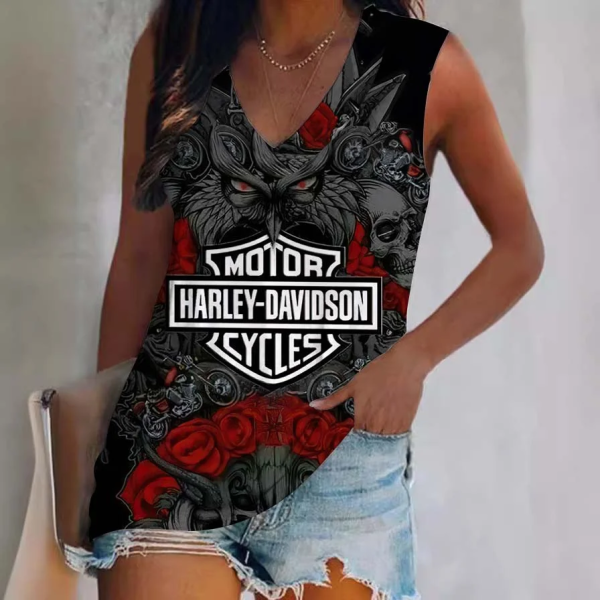 Harley Davidson V-neck Women's Vest CBSVWVEST011