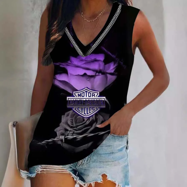 Harley Davidson V-neck Women's Vest CBSVWVEST013