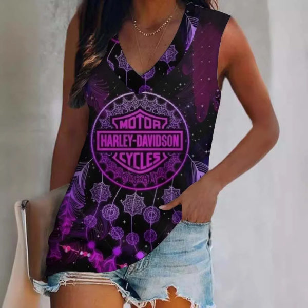 Harley Davidson V-neck Women's Vest CBSVWVEST014