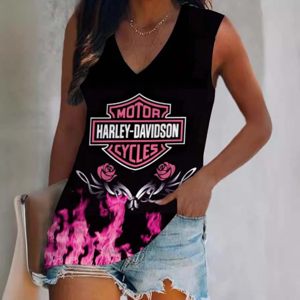 Harley Davidson V-neck Women's Vest CBSVWVEST015