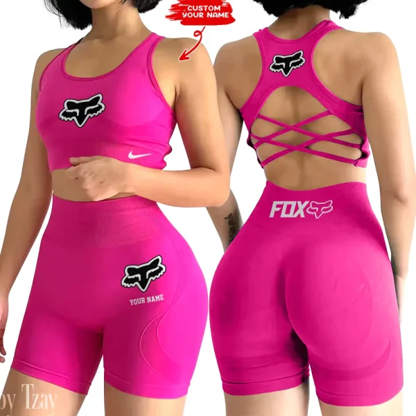 Fox Racing 2-PCS  Seamless Women Yoga Set Workout Sportwear style 2025 CSB2PWSYS001