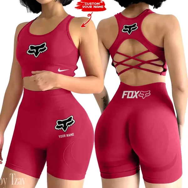 Fox Racing 2-PCS  Seamless Women Yoga Set Workout Sportwear style 2025 CSB2PWSYS001 - Image 3