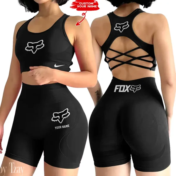 Fox Racing 2-PCS  Seamless Women Yoga Set Workout Sportwear style 2025 CSB2PWSYS001 - Image 6