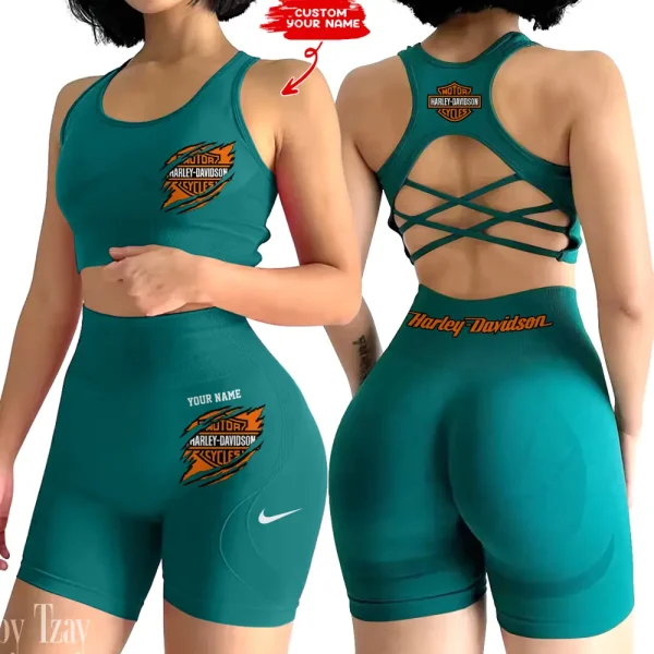 Harley Davidson 2-PCS Seamless Women Yoga Set Workout Sportwear style 2025 CSB2PWSYS002 - Image 2
