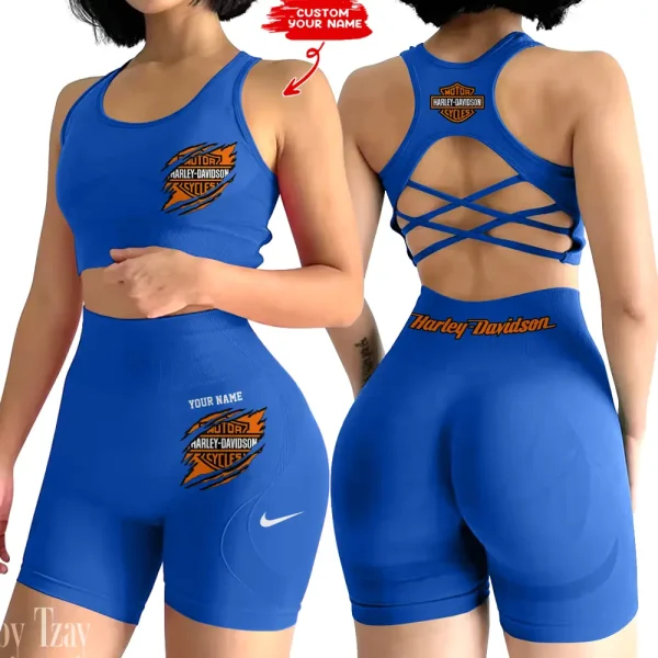 Harley Davidson 2-PCS Seamless Women Yoga Set Workout Sportwear style 2025 CSB2PWSYS002 - Image 4