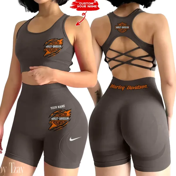 Harley Davidson 2-PCS Seamless Women Yoga Set Workout Sportwear style 2025 CSB2PWSYS002 - Image 5