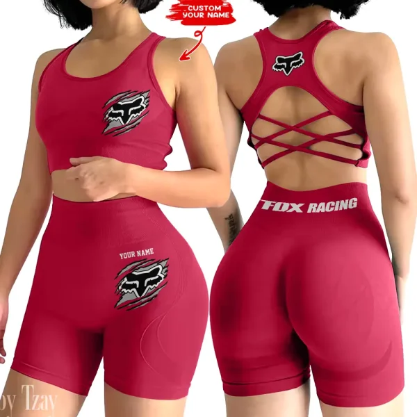 Fox Racing 2-PCS Seamless Women Yoga Set Workout Sportwear style 2025 CSB2PWSYS003 - Image 3