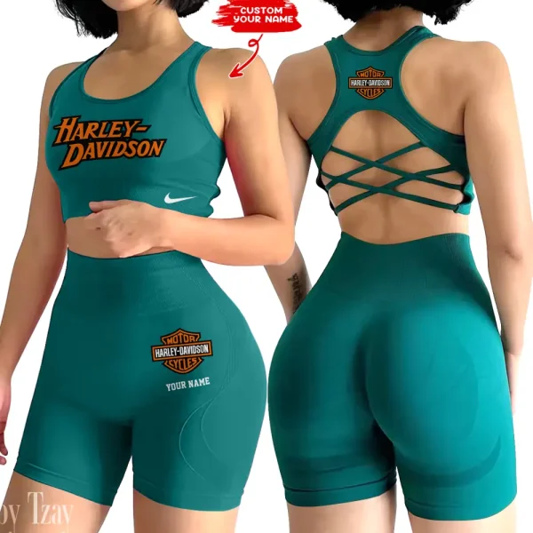 Harley Davidson 2-PCS Seamless Women Yoga Set Workout Sportwear style 2025 CSB2PWSYS004 - Image 2