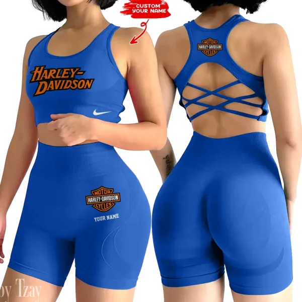 Harley Davidson 2-PCS Seamless Women Yoga Set Workout Sportwear style 2025 CSB2PWSYS004 - Image 5