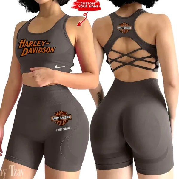 Harley Davidson 2-PCS Seamless Women Yoga Set Workout Sportwear style 2025 CSB2PWSYS004