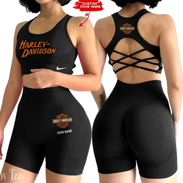 Harley Davidson 2-PCS Seamless Women Yoga Set Workout Sportwear style 2025 CSB2PWSYS004 - Image 6